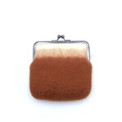 がま口ポーチ「SQUARE」｜ キャラメル