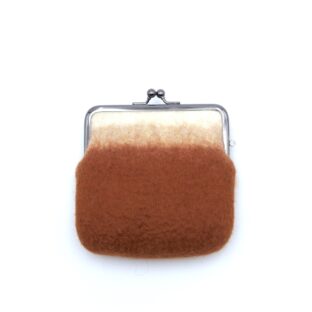 がま口ポーチ「SQUARE」｜ キャラメル